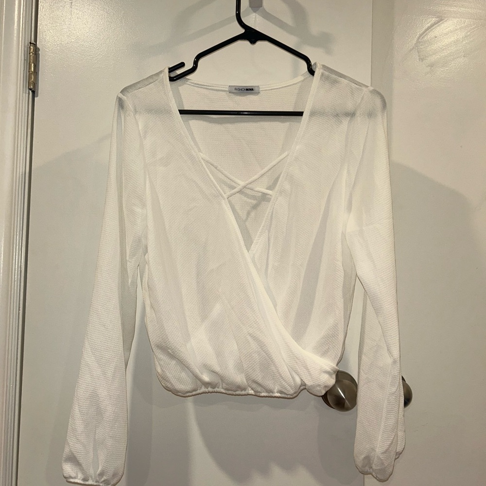Elegant White Wrap Top